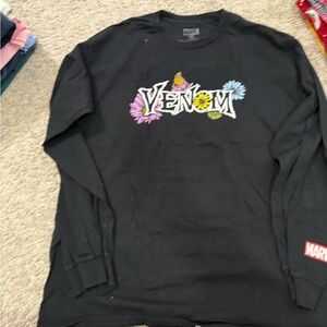 Marvel Venom Black Shirt with Floral Accents